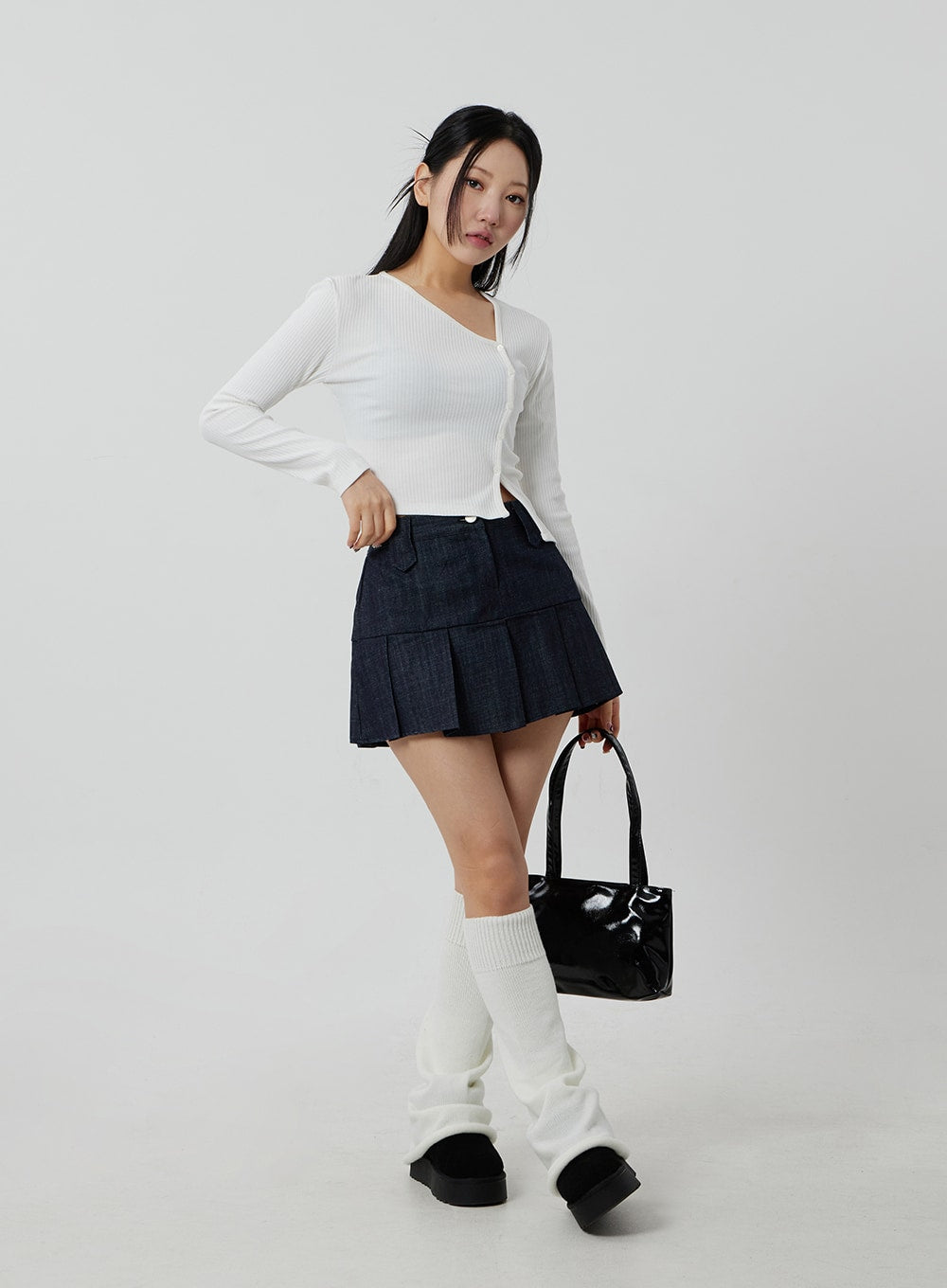 Pleated High Waist Mini Skirt CF301