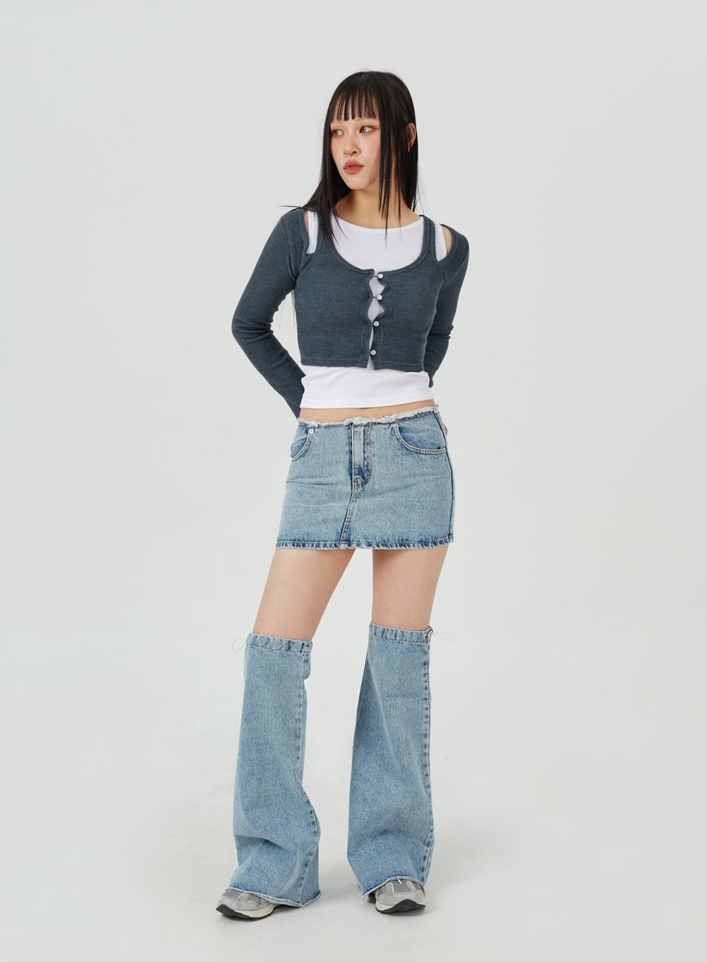 Mini Skirt And Leg Warmer Set CM314