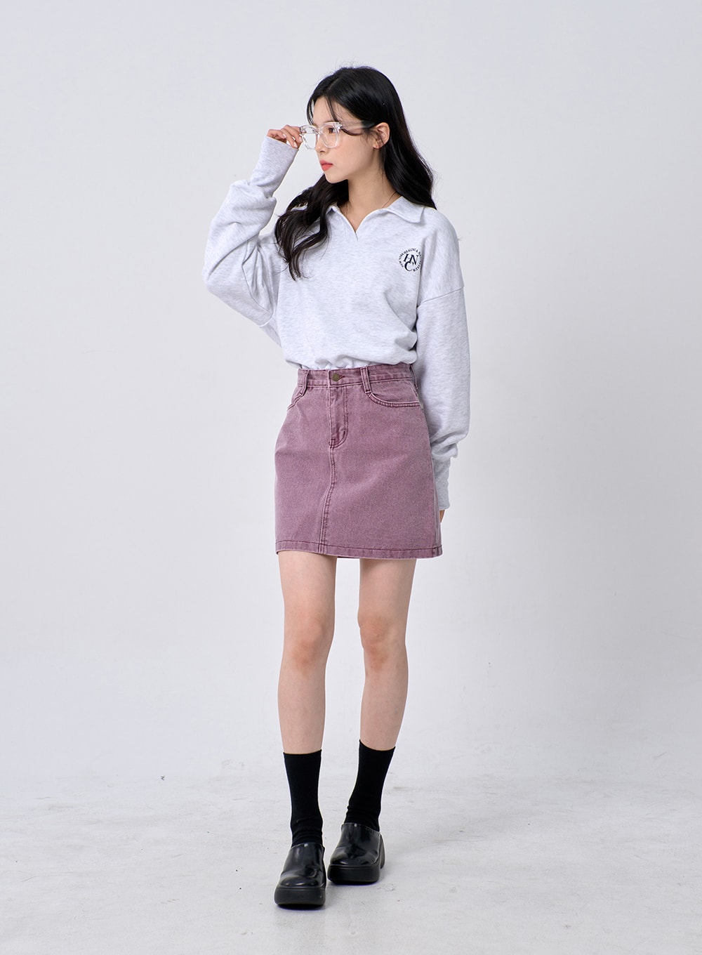 Color Denim Mini Skirt OM329