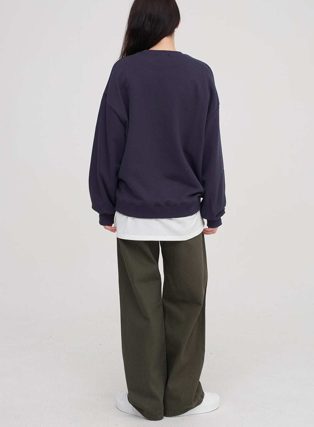 Side Button Wide Cotton Trousers