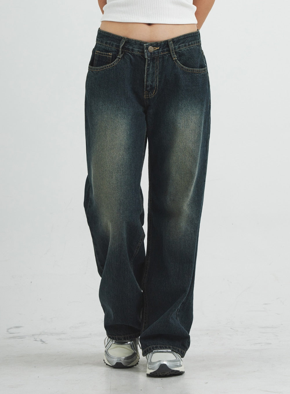 Low Rise Washing Wide Jeans CS14