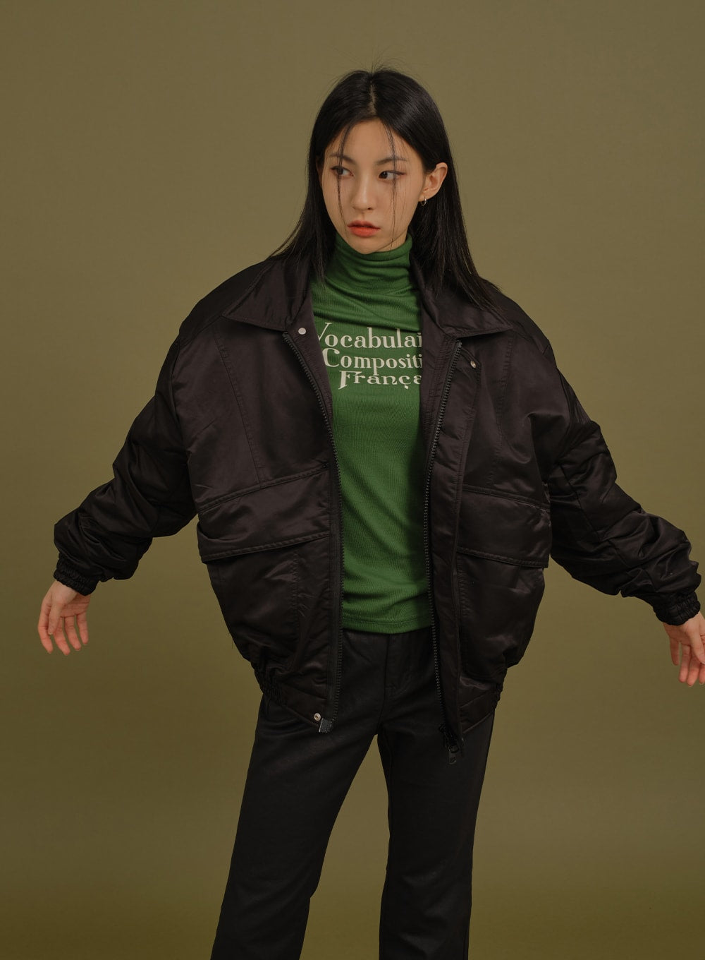 Cropped Puffer Jacket with Shearing