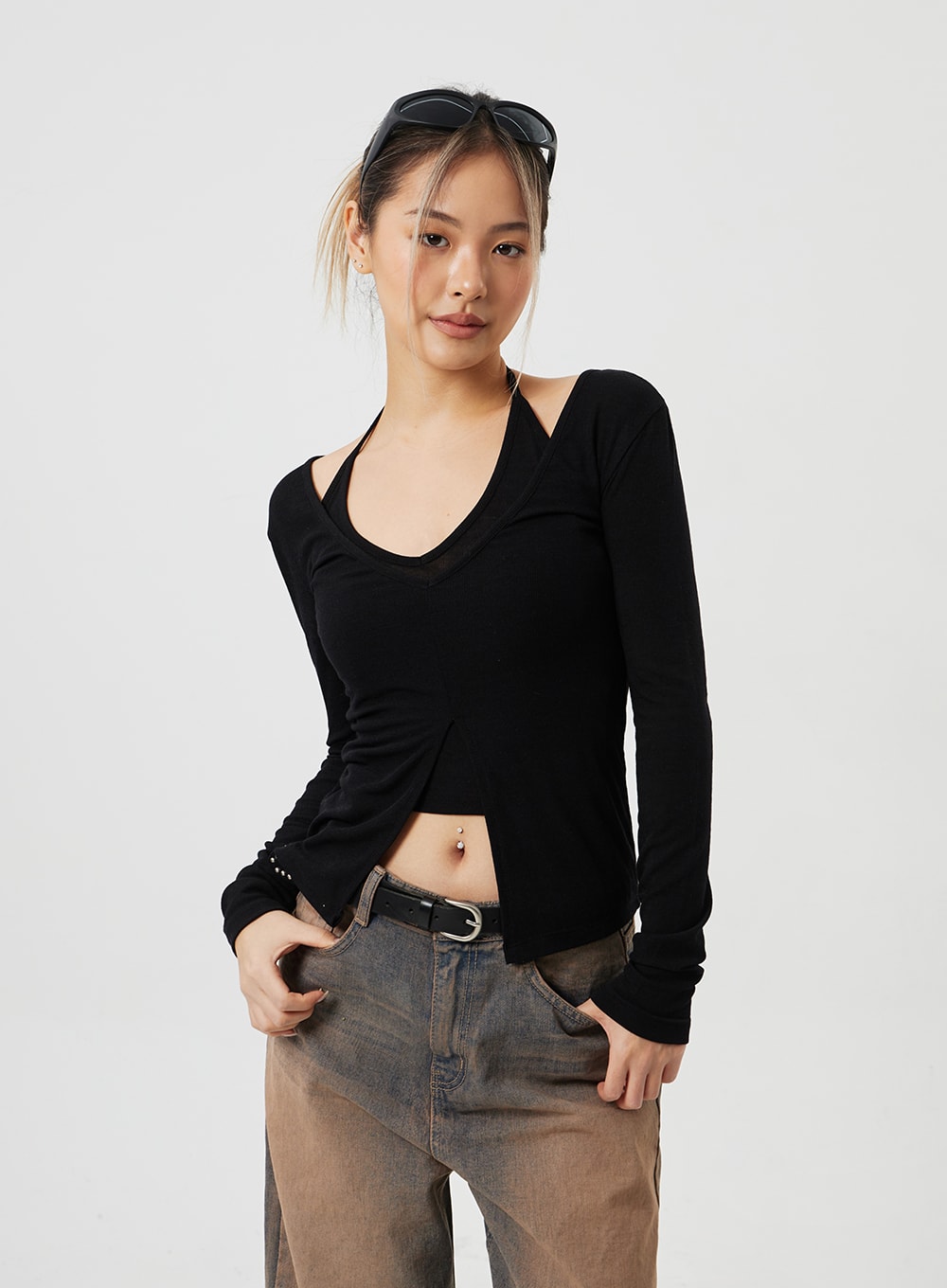 Layered Cropped Top Set CM303