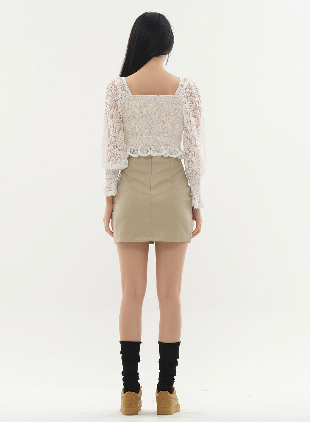 Faux Leather Skirt #Original Kpop #121662