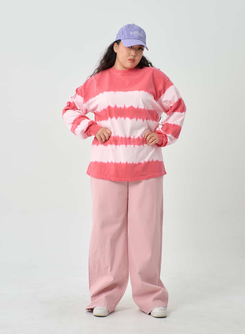 Plus Two Color Stripes Top IN16