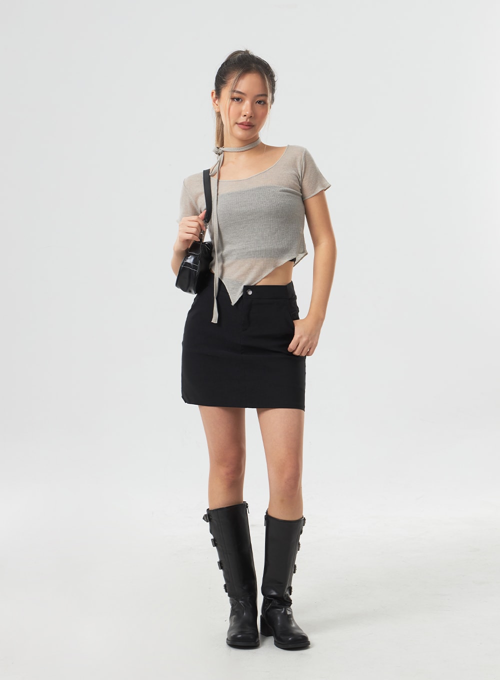 Basic High Waist Mini Skirt CM331