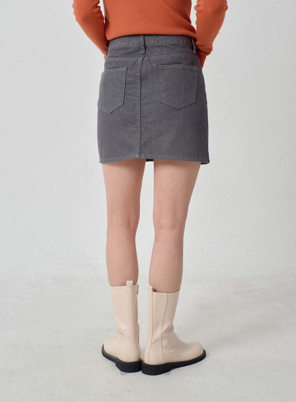 High Waist Cotton Mini Skirt OJ327