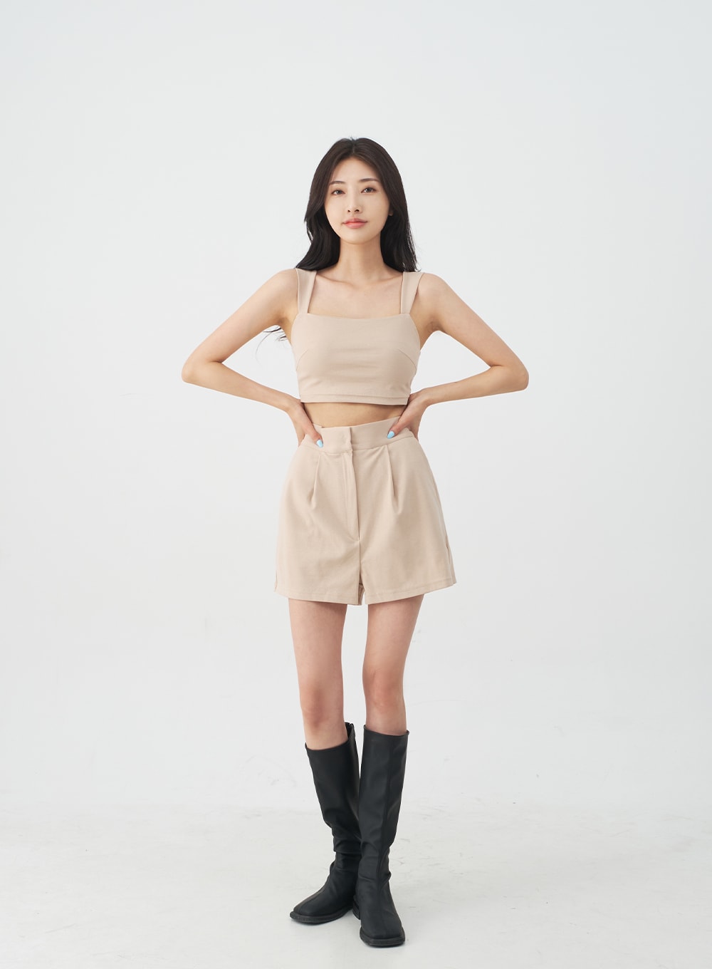 Cropped Sleeveless Top and Shorts Set IJ23
