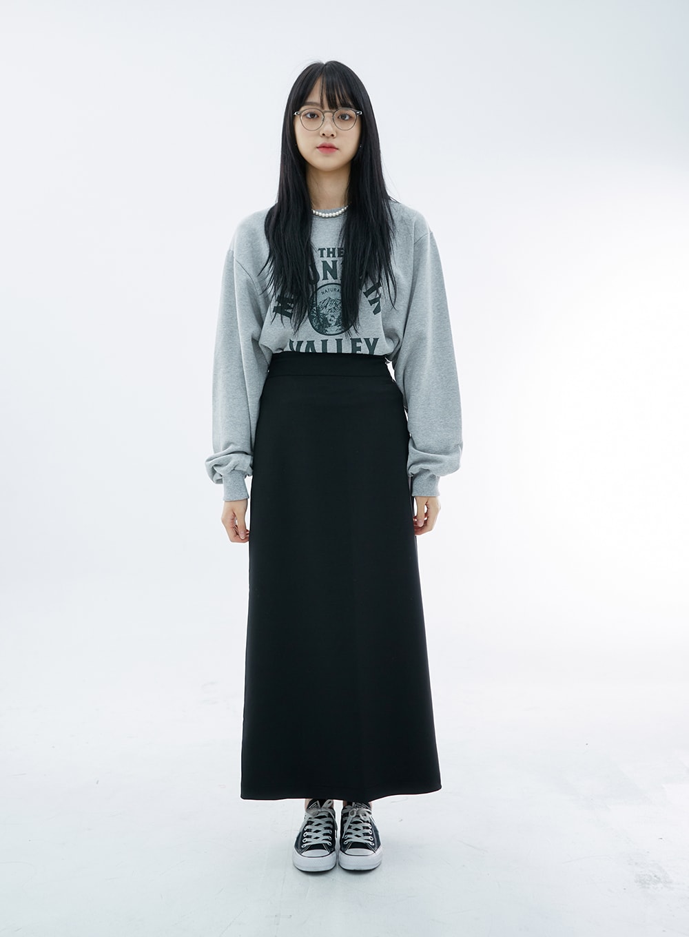 High Waist Simple Maxi Long Skirt OO04