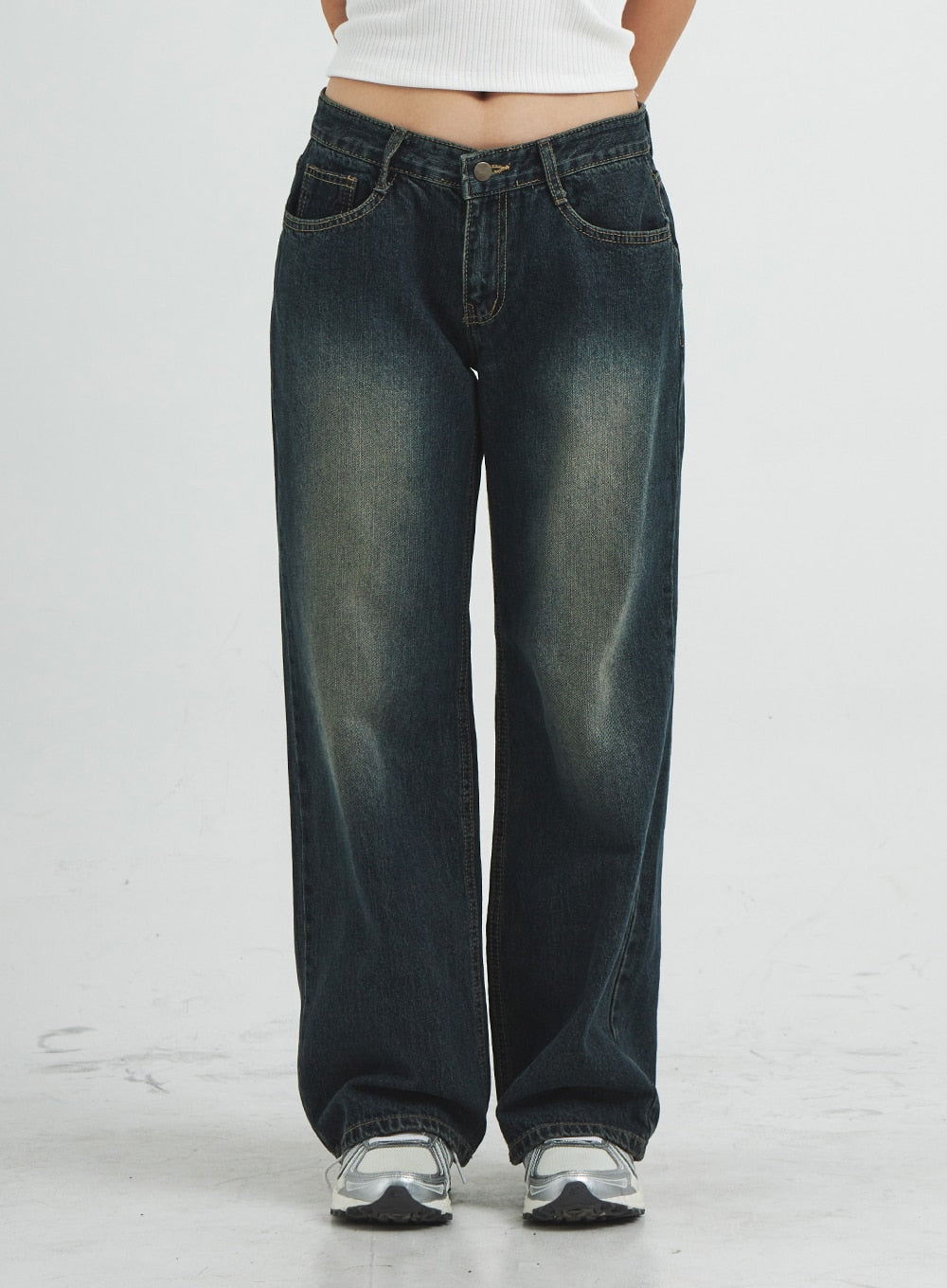 Low Rise Washing Wide Jeans CS14