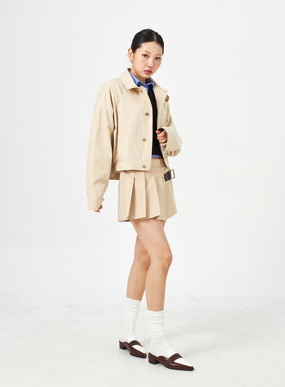 Button Cropped Jacket CM321