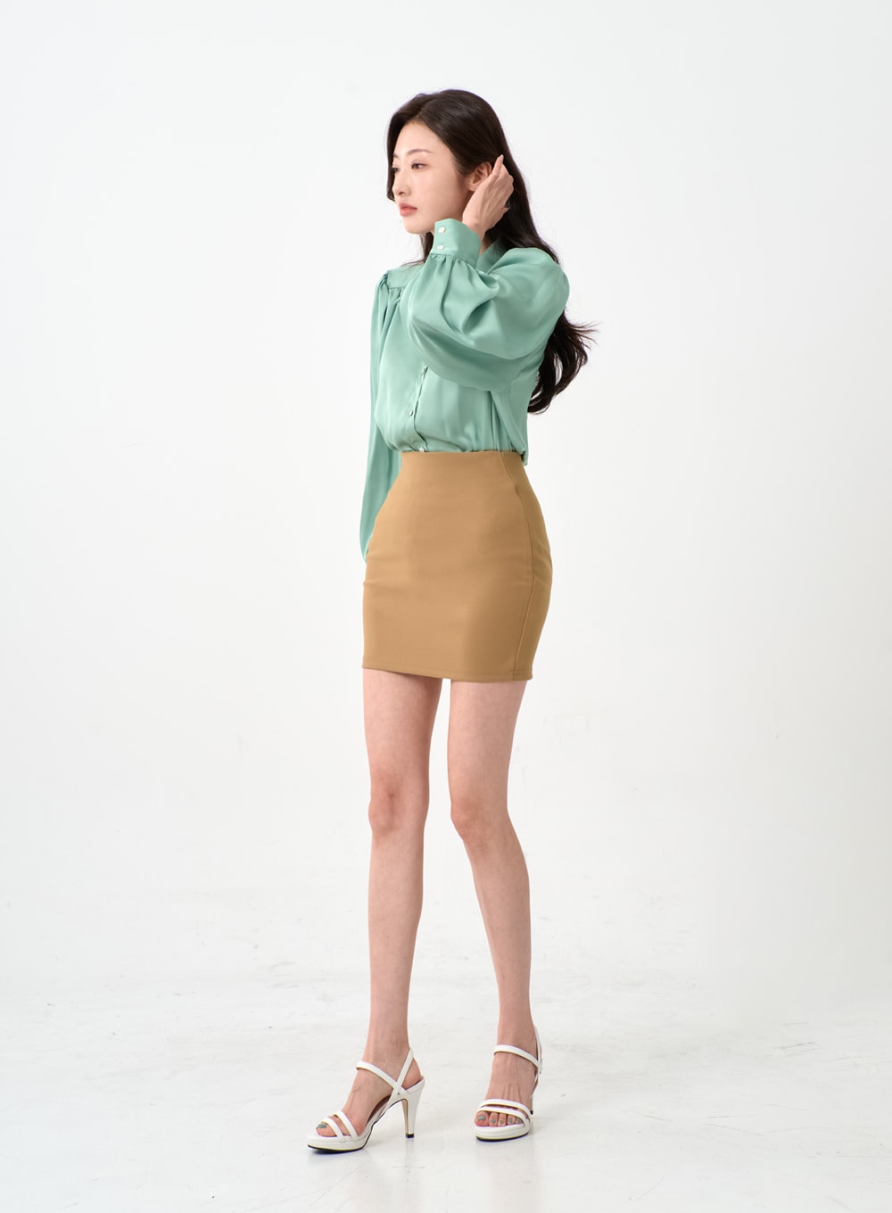 Simple High Waist Pencil Mini Skirt IO12