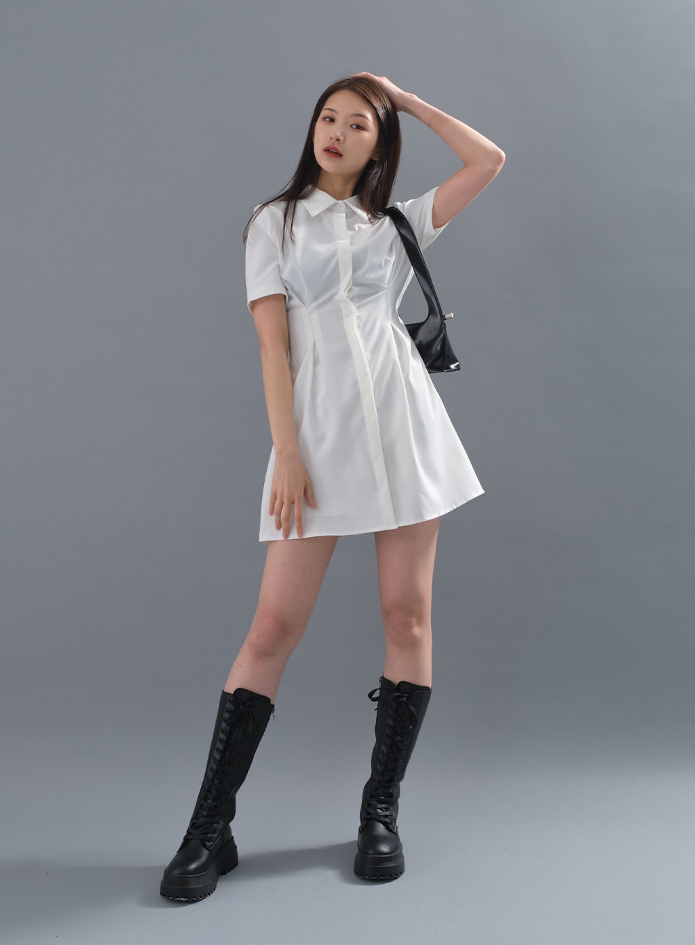 Milky Pintuck Shirt Dress CM10