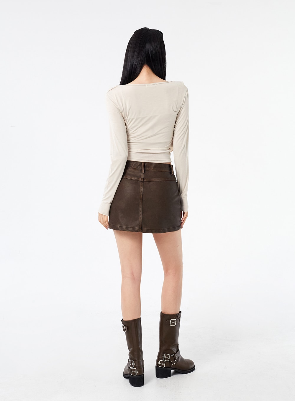 Faux Leather Mini Skirt CM316