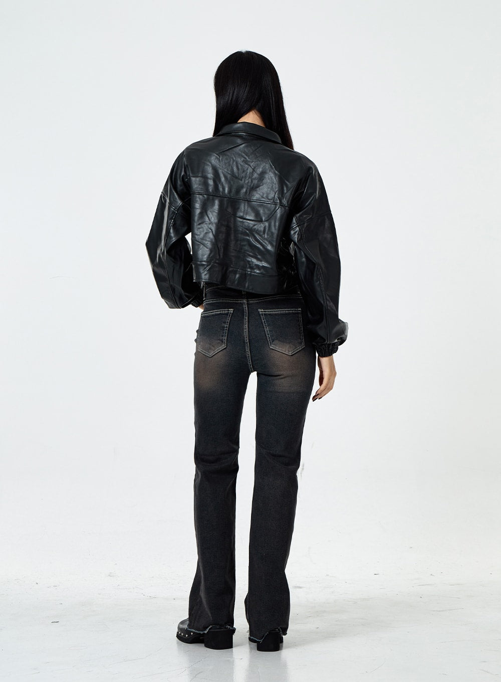 Crop Faux Leather Jacket CS07