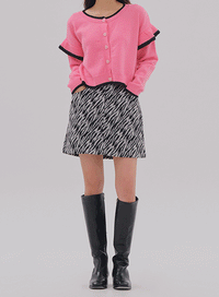 Zebra Pattern H-Line Mini Skirt 