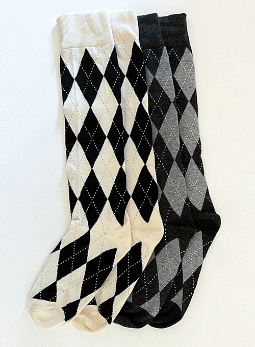 2 Pack Socks With Diamond Pattern