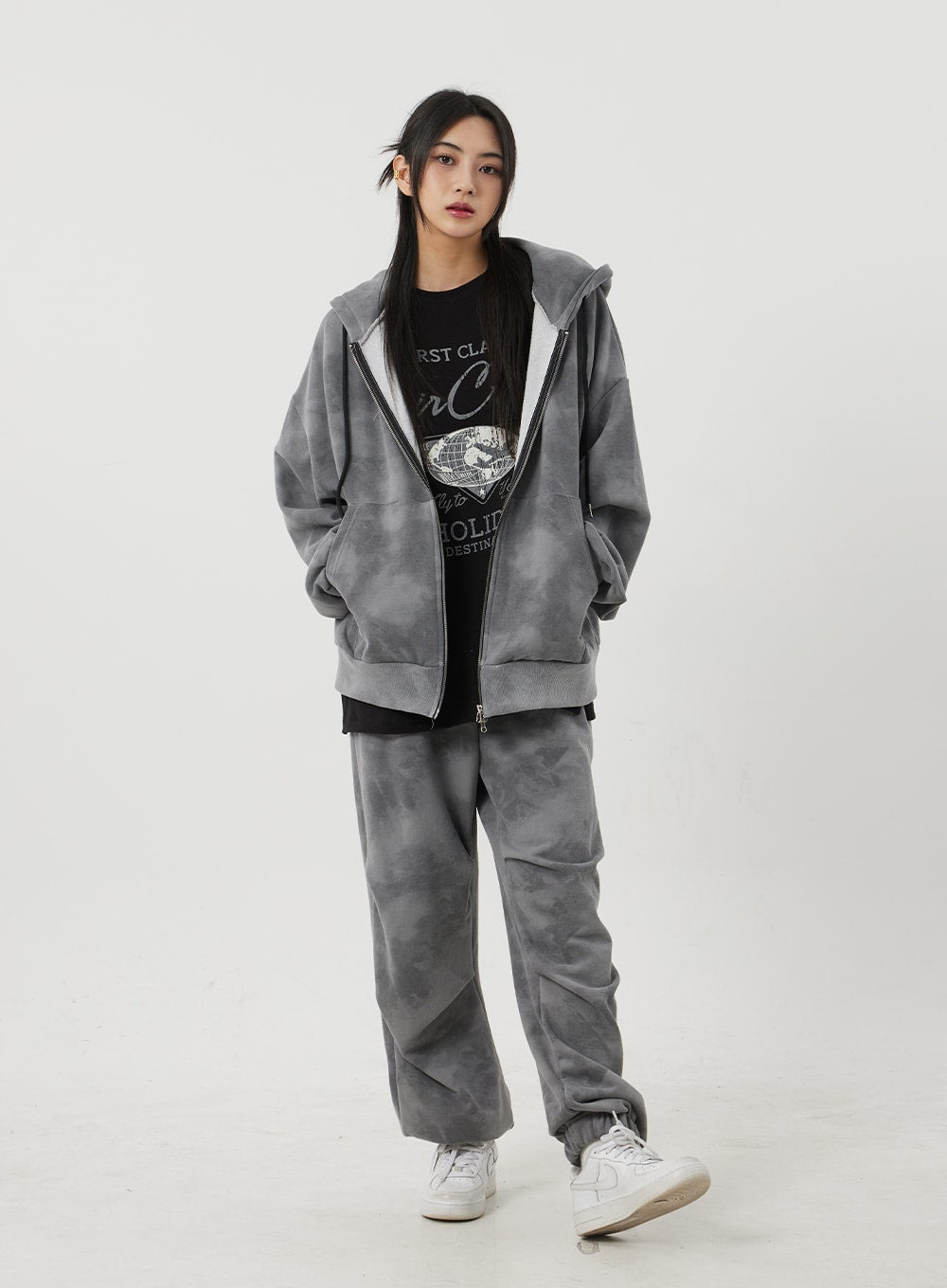 Mixed Color Baggy Track Pants BJ319