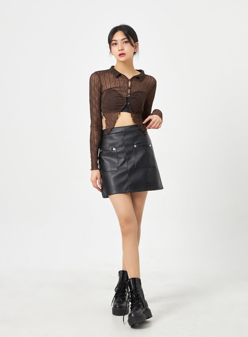 Faux Leather Mini Skirt BA310