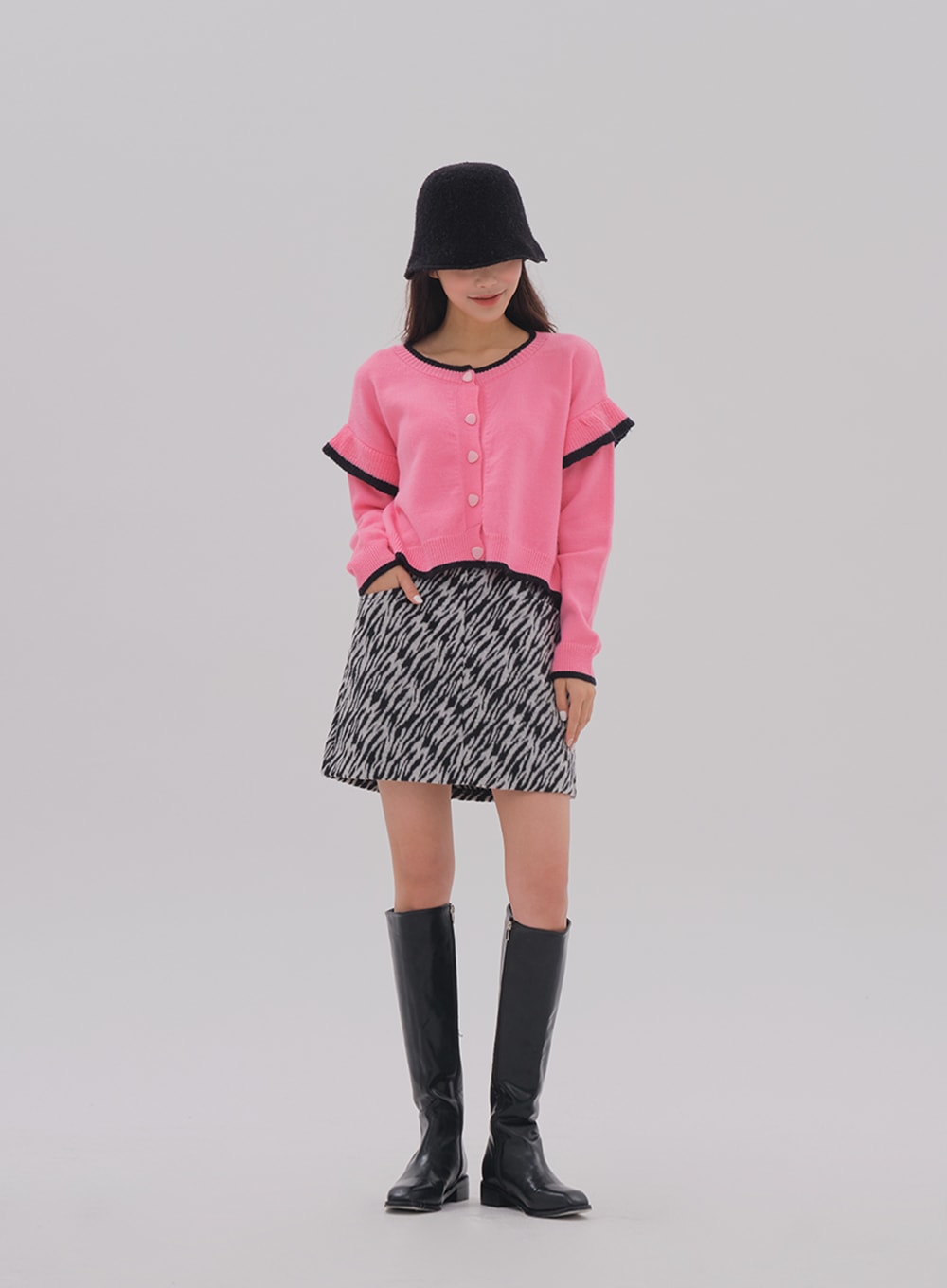 Zebra Pattern H-Line Mini Skirt #B112
