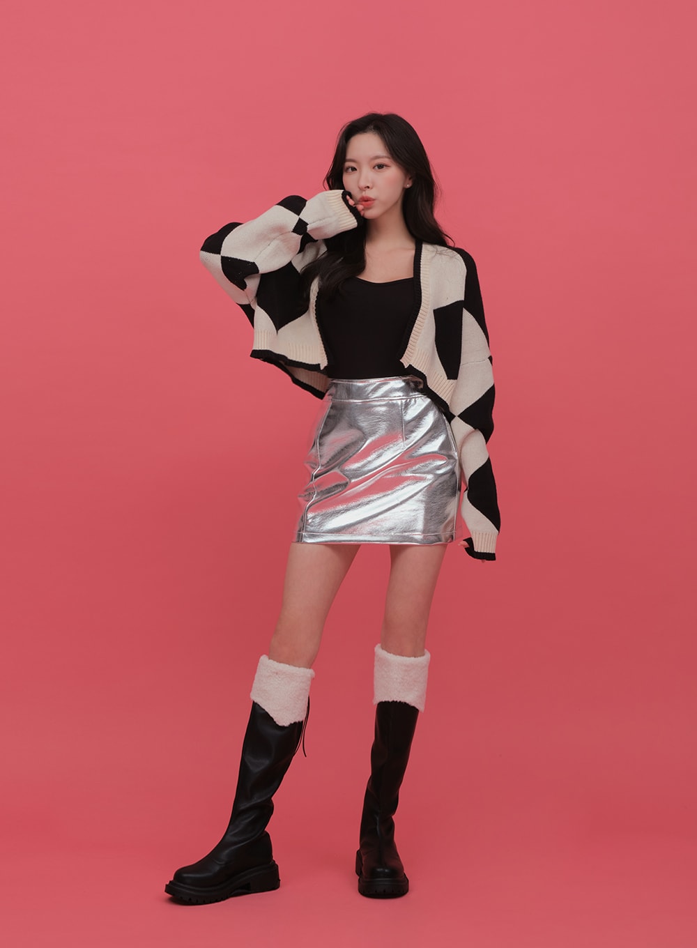 Shiny Metallic Mini Skirt BS-A20122102