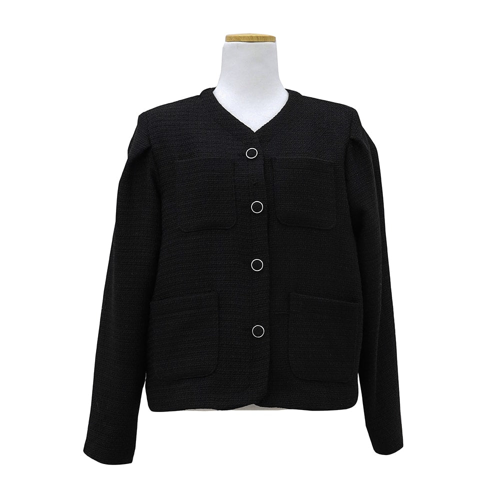Tweed Blazer with Puff Sleeves OM15
