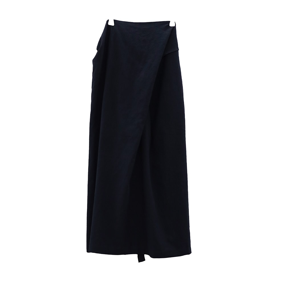 Twist Wrap Waist Strap Linen Maxi Skirt OY25