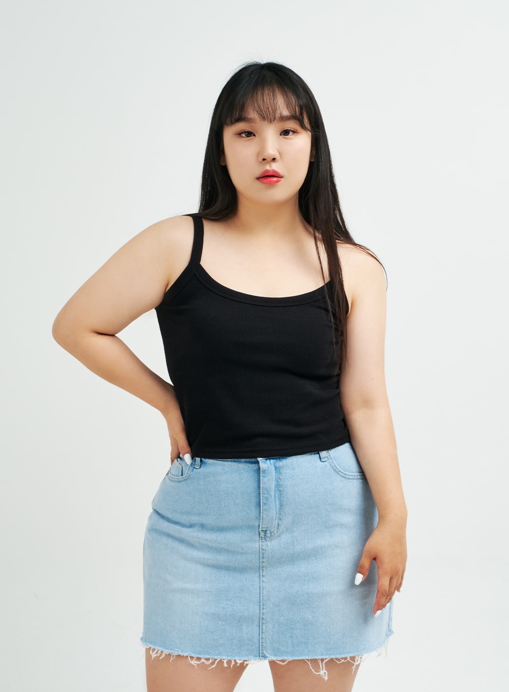 Plus Everyday Basic Ribbed Cropped Cami Top IY24