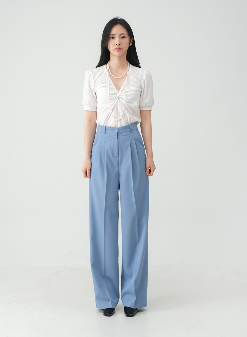 Pintuck Wide Long Tailored Pants OY31