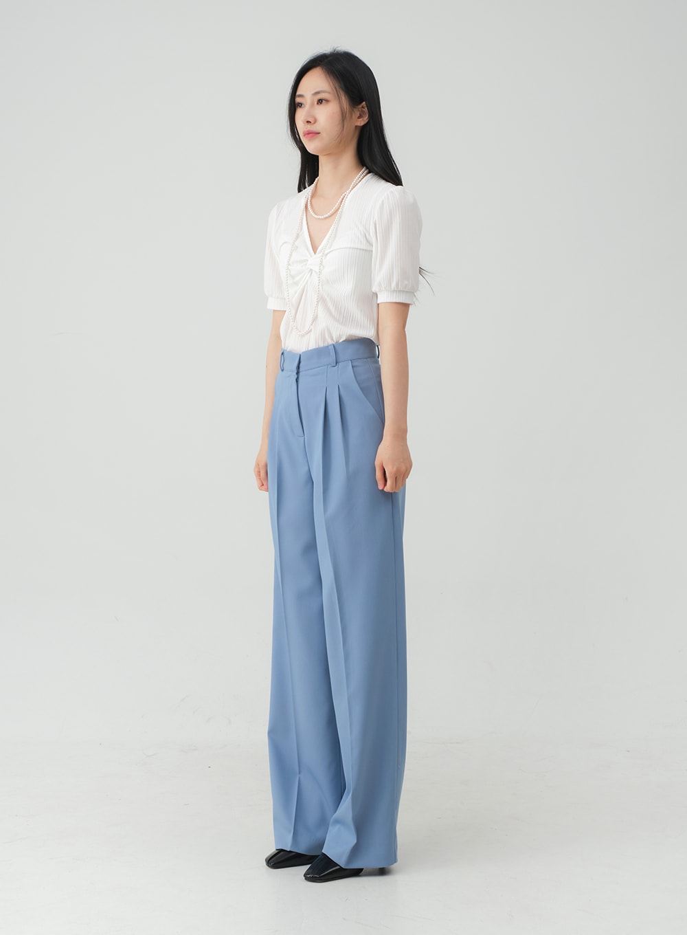 Pintuck Wide Long Tailored Pants OY31