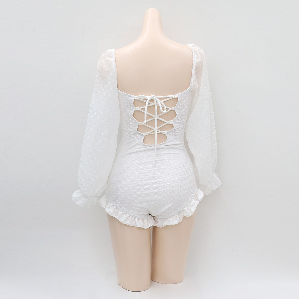 Lovely Frill Detail One Piece Swimsuit
