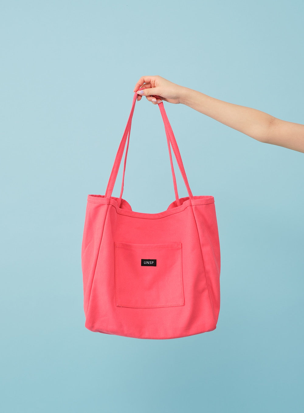 Pocketed Colorful Tote Bag BJ03