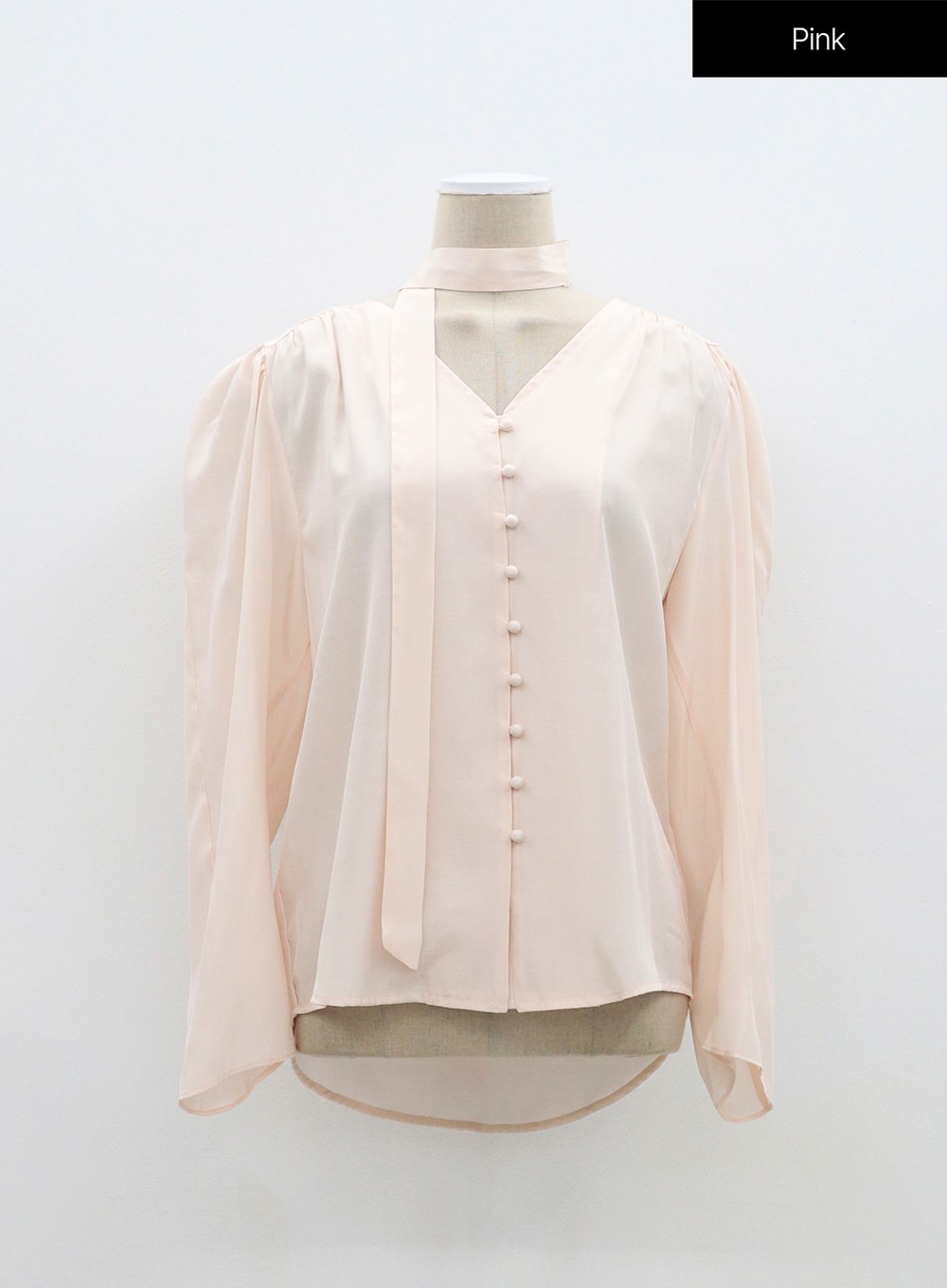 Mesh Blouse with Tie Detail OF310
