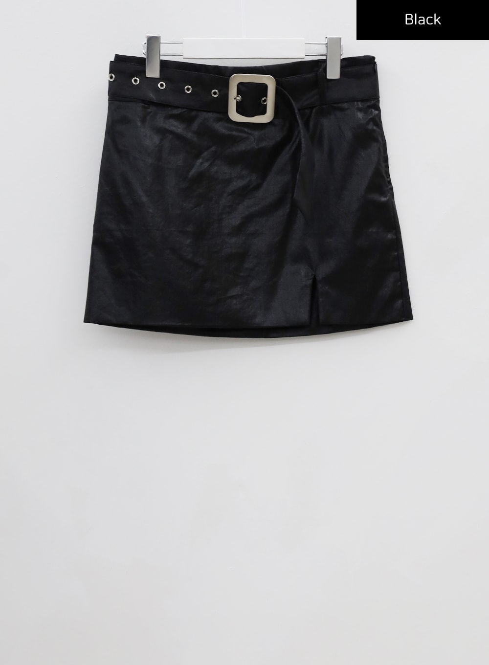 Slit Mini Skirt with Belt Set CU5