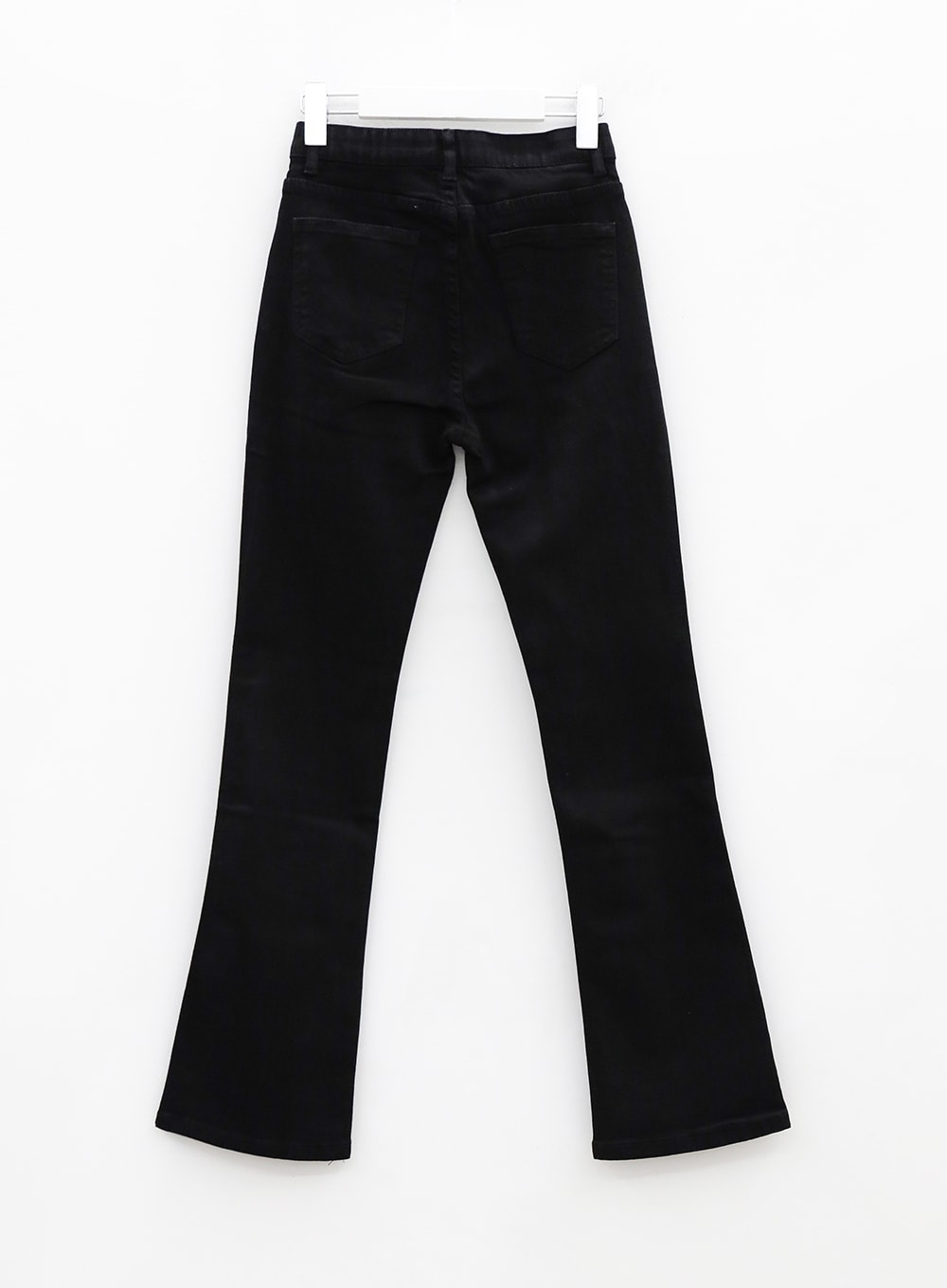 Black Spandex Boot-Cut Pants OU7