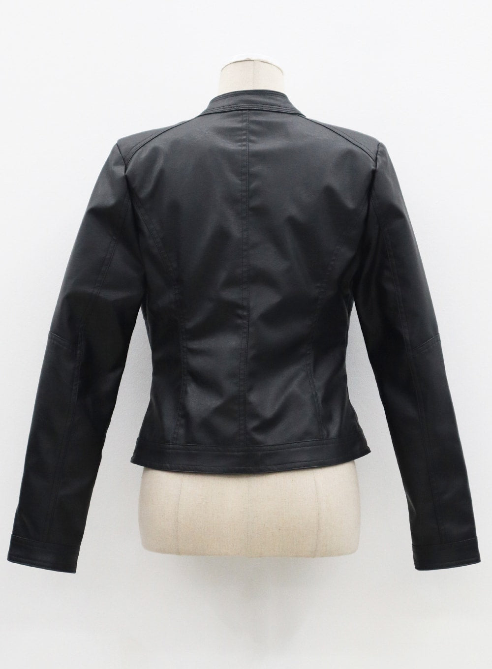 Zip-Up Faux Leather Jacket CF314