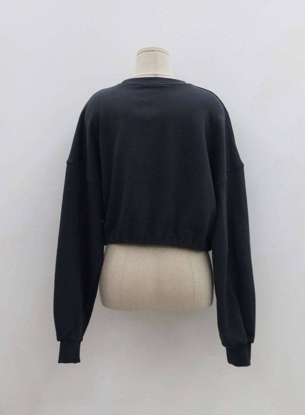 Semi Crop String V-Neck Embroidery Sweatshirt BS30