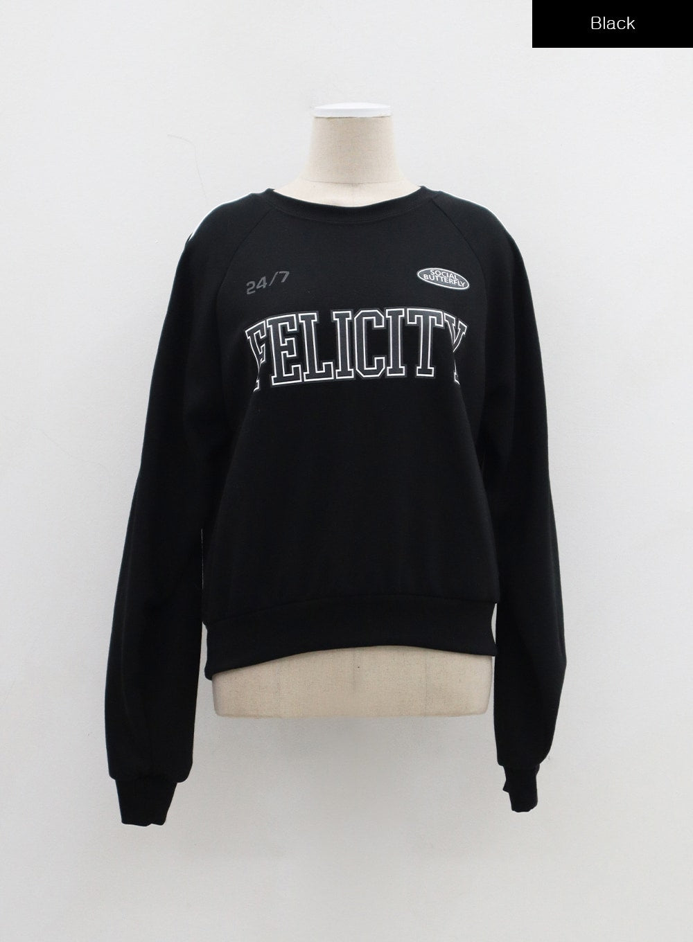 Felicity Stripe Detail Cropped Sweatshirt BJ320