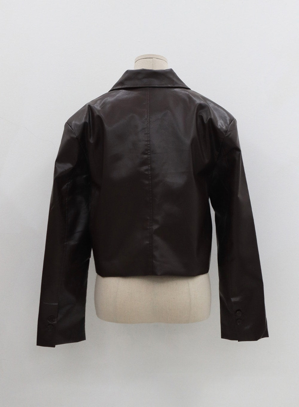Two Button Faux Leather Jacket BO13