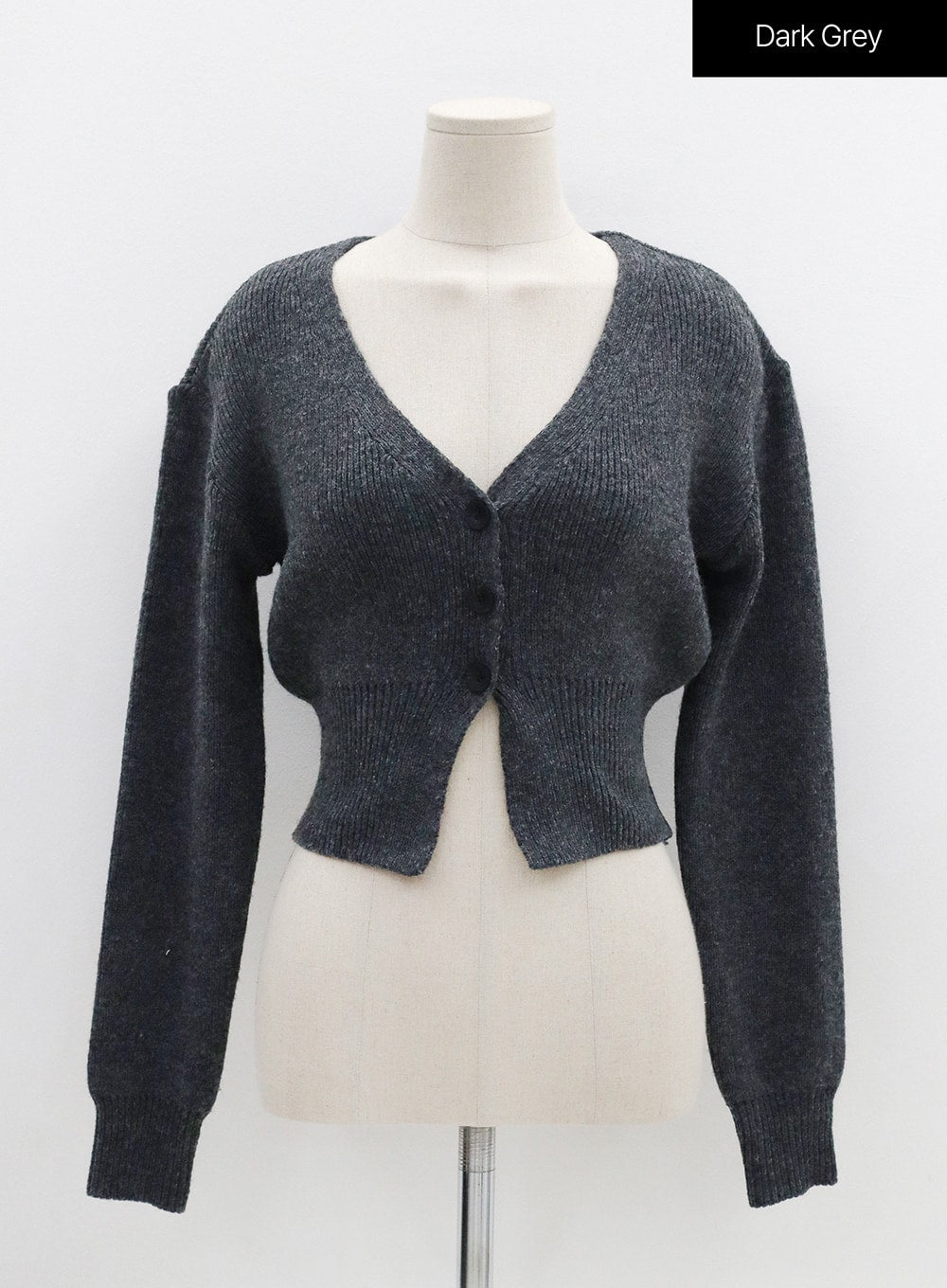 Button Slit Cropped Cardigan OS13