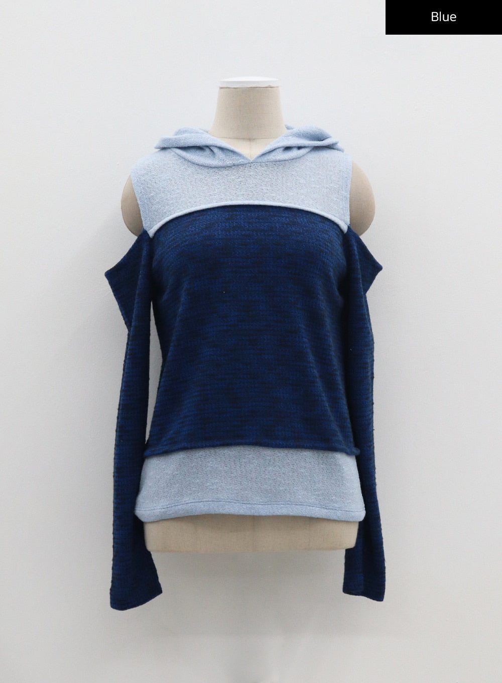Cut Out Knit Hoodie BA310